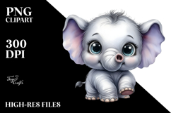 Cute Baby Elephant PNG Product Image 2