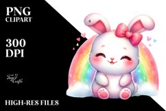 Colorful Pink Rabbit, Transparent PNG Product Image 2