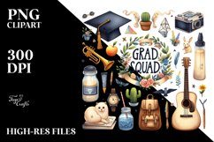 Watercolor Grad Squad Clipart Product Image 3