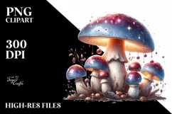 Shiny Mushroom Watercolor Splash PNG Product Image 3