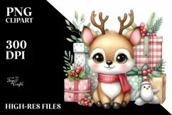Deer in Front of Presents PNG Product Image 2