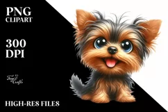 Funny Popping Eyes Yorkshire Terrier | Clipart Product Image 3