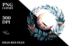 Vibrant Boho Moon Foliage Summer Sticker Product Image 2