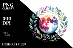Vibrant Boho Moon Foliage Summer Sticker Product Image 2