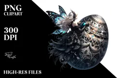 Gothic Fairy with Easter Egg, High-Res PNG Product Image 2