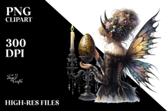 Gothic Fairy with Easter Egg, High-Quality PNG Product Image 2