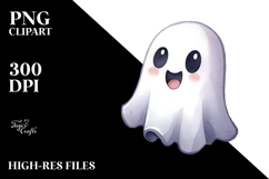 Funny Ghost Halloween Clipart PNG Product Image 2