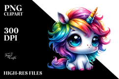 Cute Unicorn with Cool Haircut, Transparent PNG Product Image 2