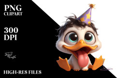 Goofy Duck with Party Hat PNG Product Image 2
