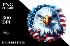 Detailed Watercolor Patriotic Bald Eagle Clipart Product Image 3