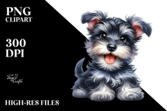 Watercolor Baby Miniature Schnauzer PNG Product Image 2