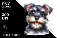 Watercolor Baby Miniature Schnauzer PNG Product Image 2