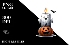 Funny Candle Halloween Clipart PNG Product Image 2