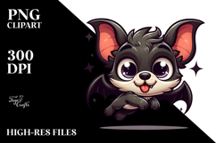 Sparkling Bat Jumping Mid-Air, Transparent PNG Product Image 2