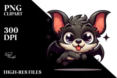 Sparkling Bat Jumping Mid-Air, Transparent PNG Product Image 2