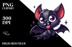 Sarcastic Bat Jumping Mid-Air, Transparent PNG Product Image 2