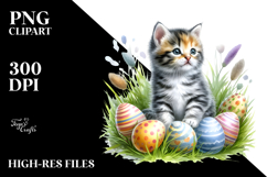 Digital Baby Kitten, Easter Eggs PNG Product Image 2