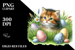 Digital Baby Kitten, Easter Eggs PNG Product Image 2