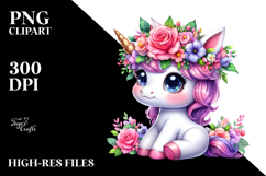 Vibrant Drawing of Cute Unicorn PNG Product Image 2