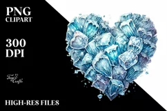 Ice Heart Digital Painting PNG Product Image 2