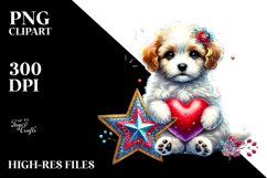 Adorned Puppy on Star, PNG Product Image 2