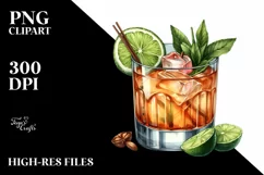 Watercolor Whiskey Sour | Sublimation | Clipart Product Image 1