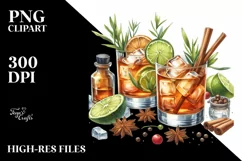 Watercolor Whiskey Sour | Sublimation | Clipart Product Image 1