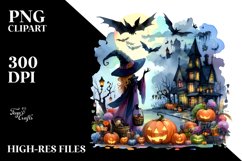 Witch for Halloween Watercolor Clipart Product Image 3