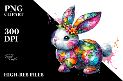 Colorful Bunny Made of , PNG Product Image 2