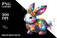 Colorful Bunny Made of , PNG Product Image 2