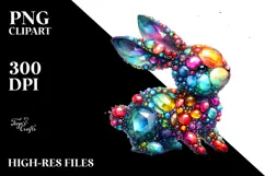 Colorful Bunny Made of , PNG Product Image 2