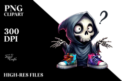 Funny Grim Reaper Blowing a Kiss PNG Product Image 2