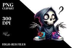 Funny Grim Reaper Blowing a Kiss PNG Product Image 2