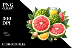 Watercolor Ugli Fruit, Juice | Sublimation | Clipart Product Image 1