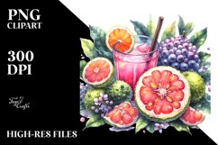 Watercolor Ugli Fruit, Juice | Sublimation | Clipart Product Image 1
