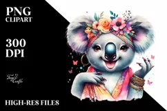 Funny Vintage Koala | Watercolor Clipart Product Image 3