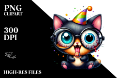 Spooky Cat with Party Hat PNG Product Image 2