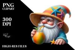 Dreamy Gnome in Beach Wear | Clipart Product Image 1