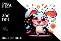 Colorful Cartoon Baby Rabbit Clipart Product Image 1