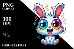 Colorful Cartoon Baby Rabbit Clipart Product Image 3