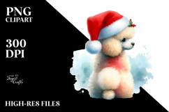 Watercolor Poodle with Santa Hat Product Image 2