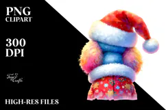 Happy Poodle in Santa Hat, Transparent PNG Product Image 2