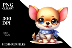Cute Baby Chihuahua Cartoon, Vibrant PNG Product Image 2