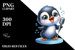 Energetic Baby Penguin PNG Product Image 2