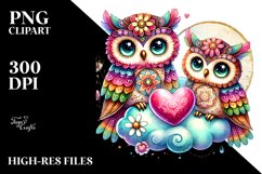 Boho Owl on Cloud, PNG Product Image 2
