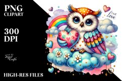 Boho Owl on Cloud, PNG Product Image 2