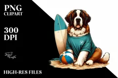 Watercolor Saint Bernard in Sand | Clipart Product Image 3
