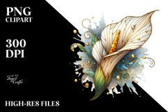 Wooden Stained Calla Lily | Clipart Product Image 1