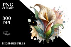 Wooden Stained Calla Lily | Clipart Product Image 1