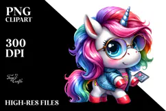 Funny Cute Unicorn PNG Product Image 2